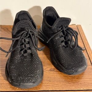 Girls Size 13 Black Sparkle and Rhinestone Sneakers